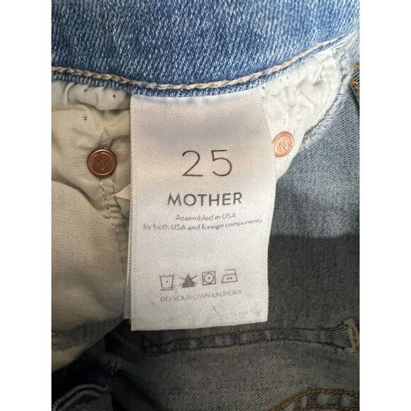 Mother The Outsider Ankle Crew Size 25 Poisoned Petals Mid Rise Cropped Jeans - Picture 7 of 9